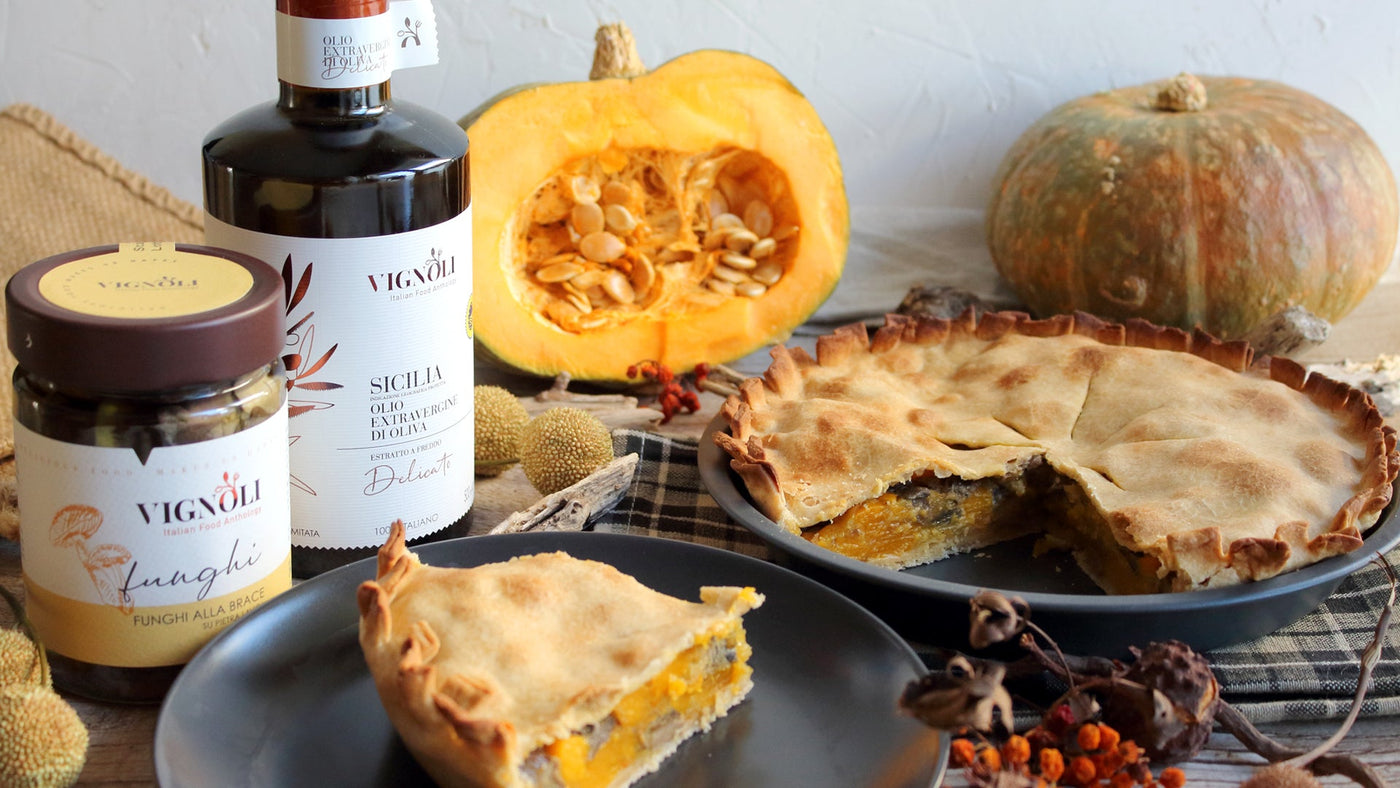 Pumpkin and Mushrooms Pie