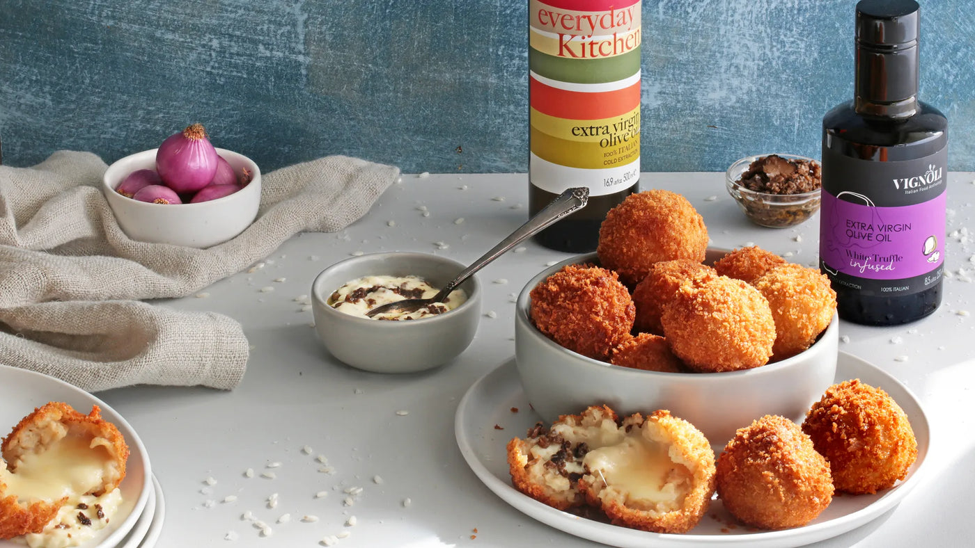White Truffle Arancini with White Truffle Crema