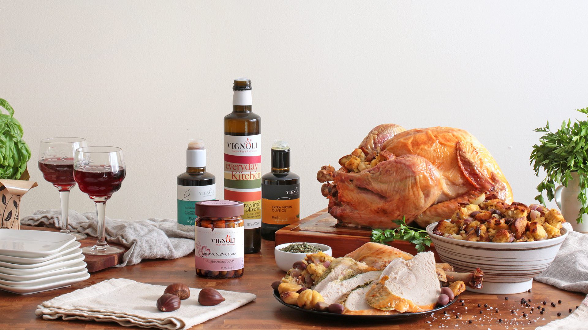 Italian Roast Thanksgiving Turkey with Chestnuts