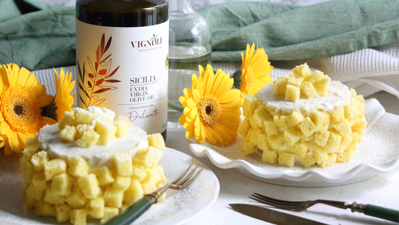 Lemon Extra Virgin Olive Oil Mimosa Mini Cakes