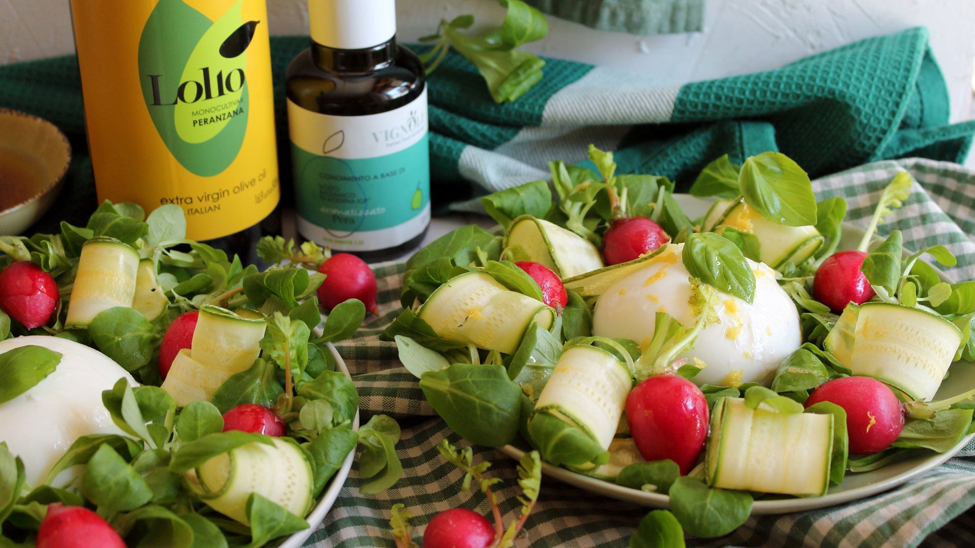 Burrata, Zucchini and Radishes Salad