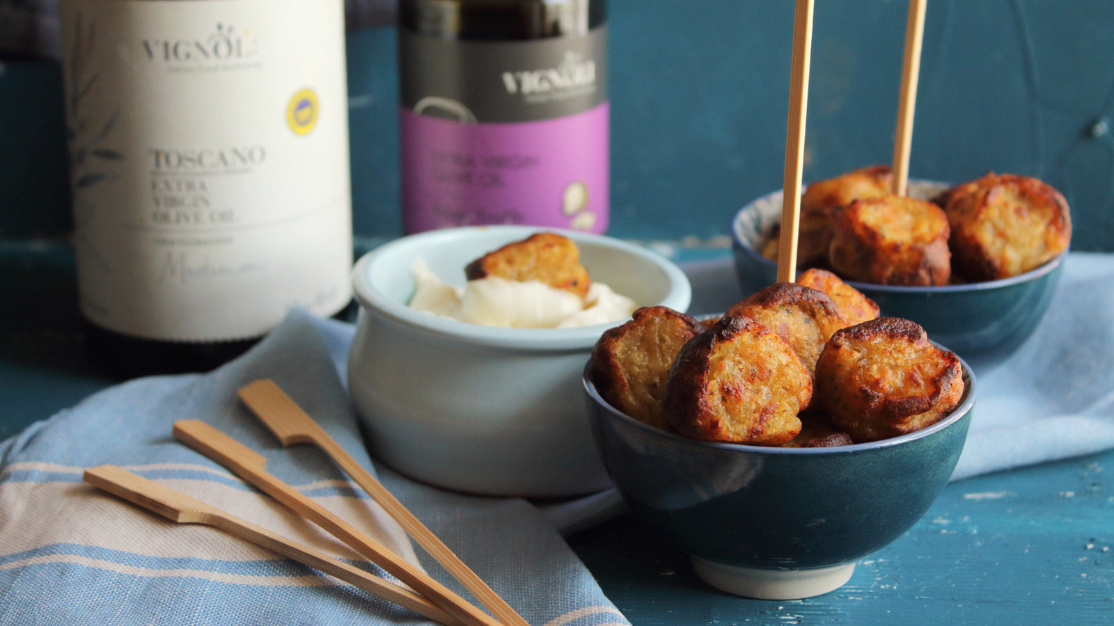 Air Fryer Vignoli’s Style Potato Croquettes with Truffle Cream Cheese