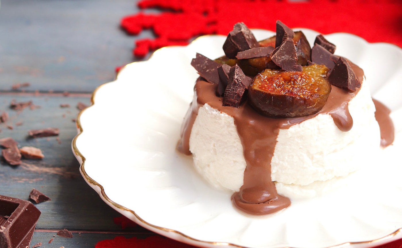 Parmesan Mousse with Balsamic Glaze and Figs