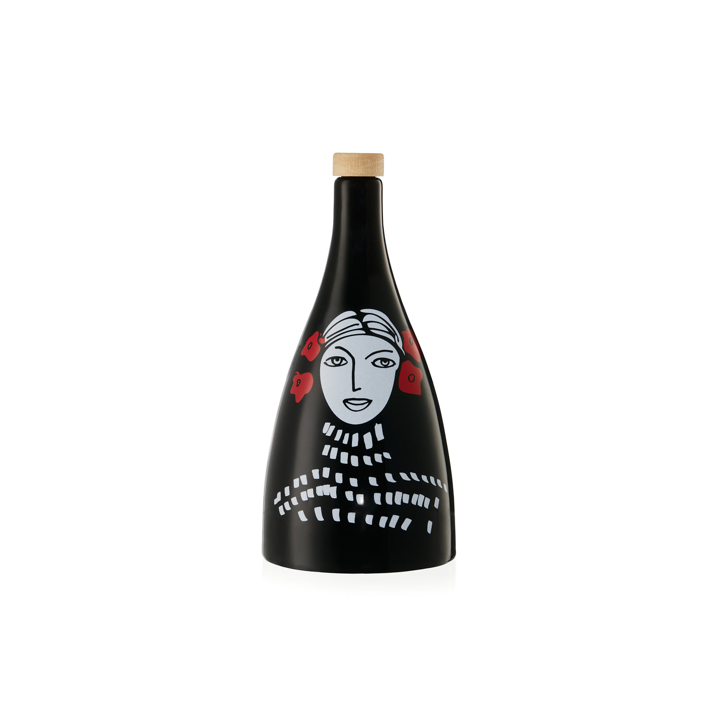 “2 Ladies” Ceramic Olive Oil Bottle - Classic Edition - Black
