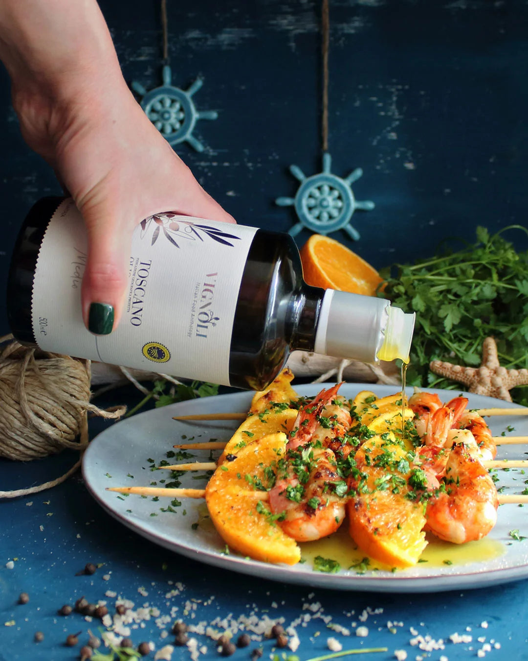 Orange Marinated Grilled Shrimp Skewers