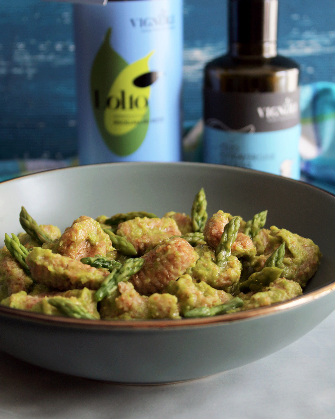 Whole Wheat Gnocchi with Asparagus Pesto (Potato-Free)
