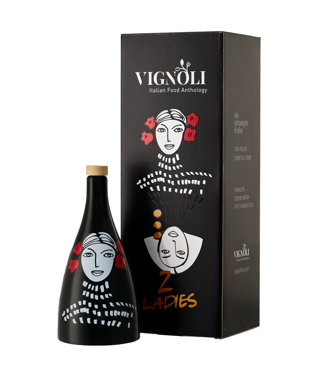 “2 Ladies” Ceramic Olive Oil Bottle - Classic Edition - Black