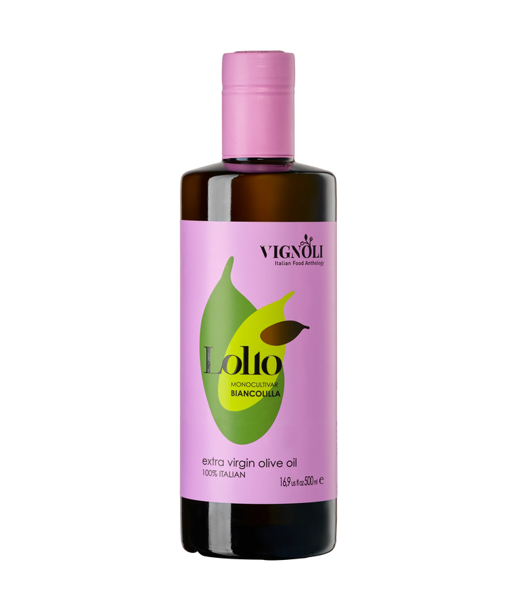 Biancolilla Monocultivar Extra Virgin Olive Oil front of 16.9fl oz bottle