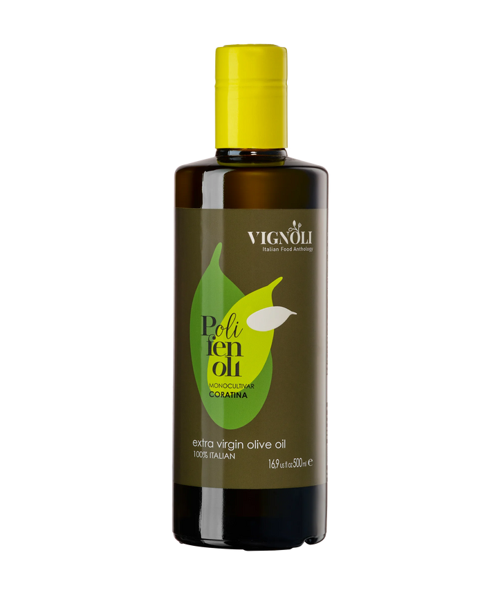 Coratina Monocultivar Extra Virgin Olive Oil front of 16.9oz bottle
