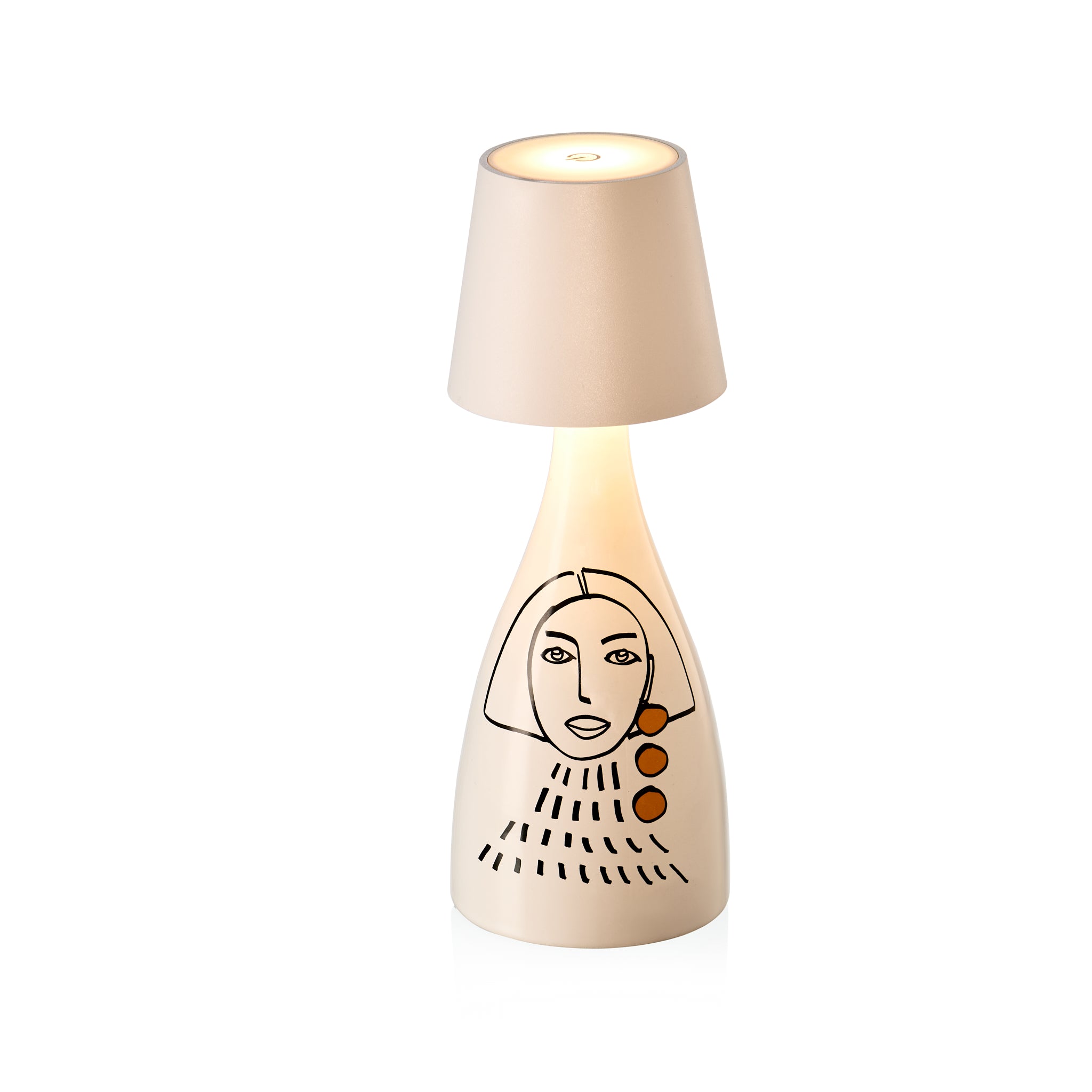 2 Ladies” Ceramic Olive Oil Bottle - Lamp White | Vignoli Food