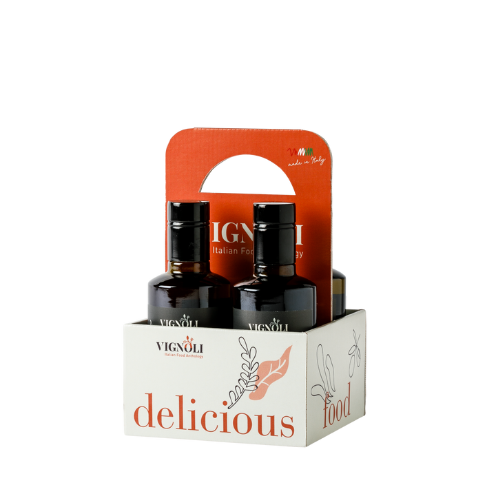 Serving Set with 4 bottles of infused extra virgin olive oil