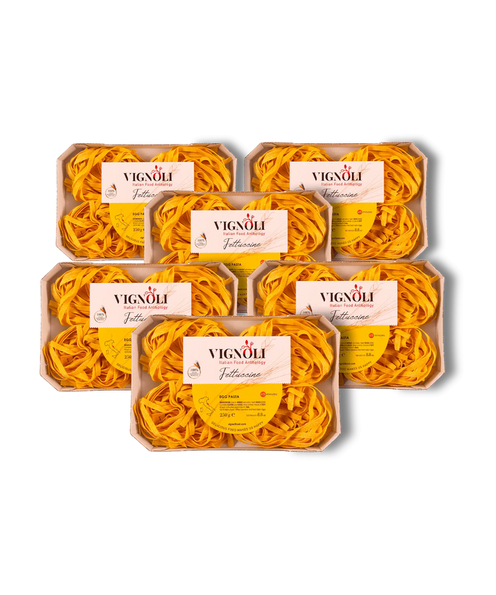Italian Fettuccine Egg Pasta Pasta 6 boxes of 8.8oz front view