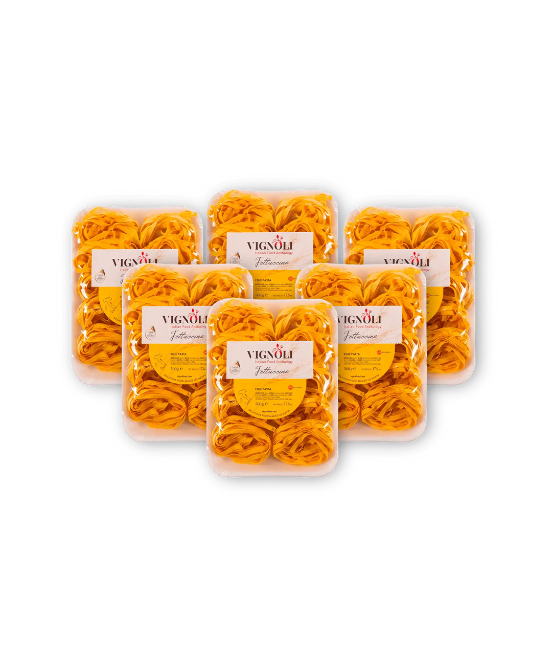 Italian Fettuccine Egg Pasta Pasta 5 packs of 17.6oz front view