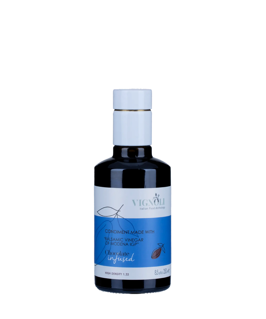 Chocolate Infused Balsamic Vinegar front of 8.5oz bottle