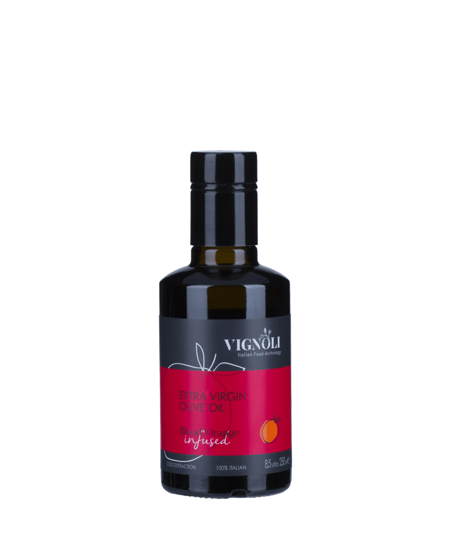 Blood Orange Infused Extra Virgin Olive Oil front of 8.5oz bottle
