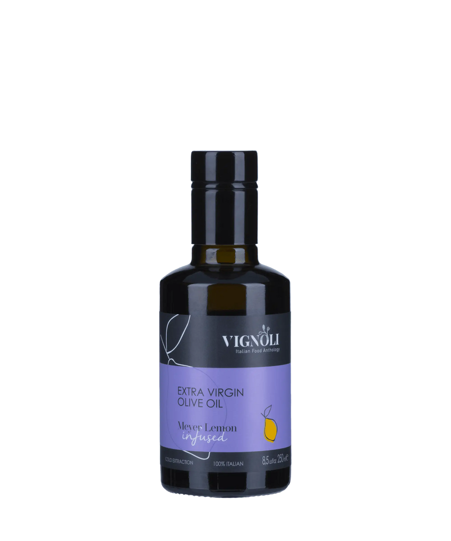 Vignoli Meyer Lemon Infused Extra Virgin Olive Oil front of 8.5oz bottle