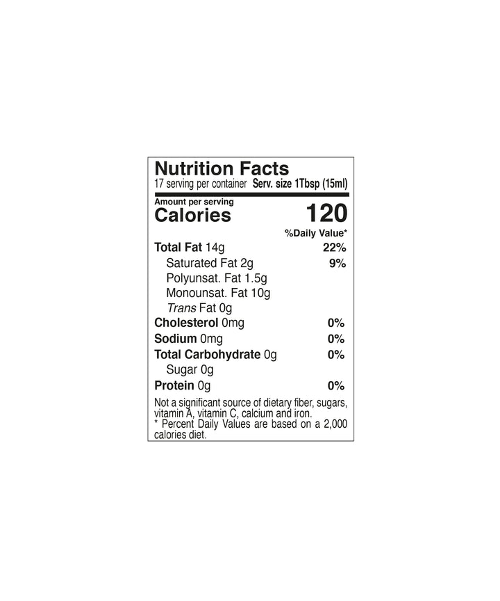 Vignoli Meyer Lemon Infused Extra Virgin Olive Oil nutrition facts