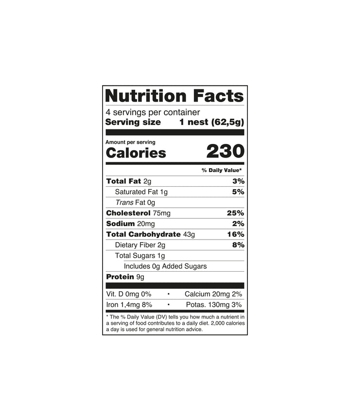 Italian Fettuccine Egg Pasta Pasta nutrition facts