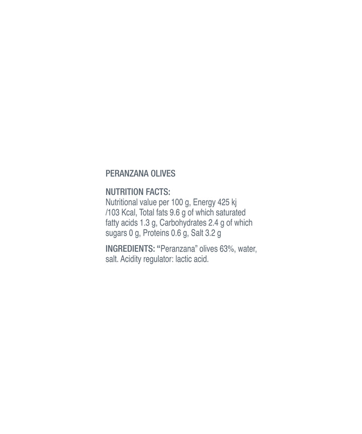 Peranzana Olives nutrition facts